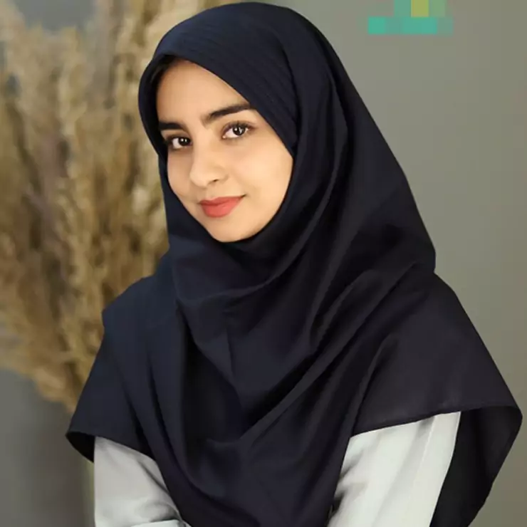 مقنعه ابردوزی بروجرد سورمه ای  قد100