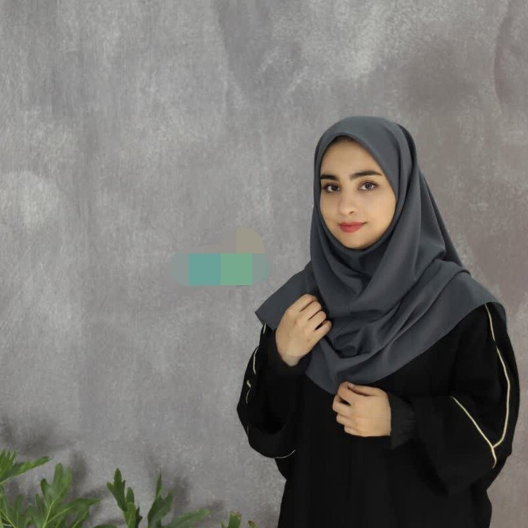 مقنعه ساده 100کرپ طوسی