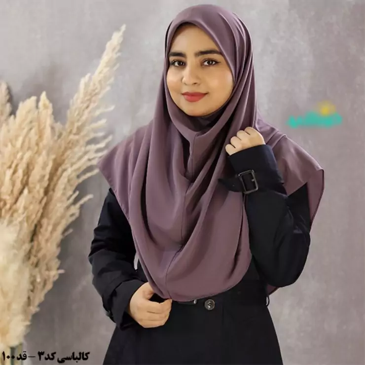 مقنعه ساده کرپ کالباسی قد100