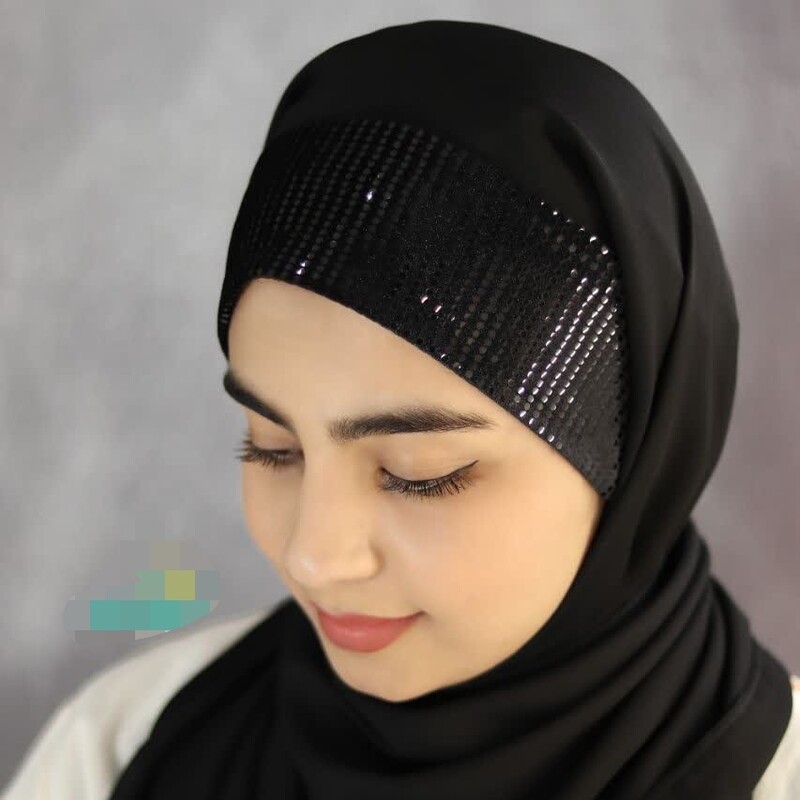 هدشال سوزن دوزی ژورژت مشکی و خاص پسند و شیک
