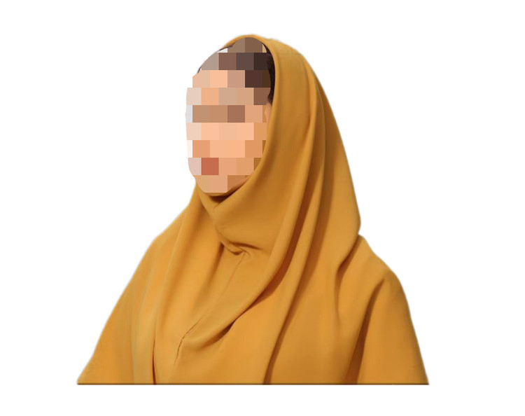 مقنعه ساده کرپ رنگ خردلی قد۱۰۰