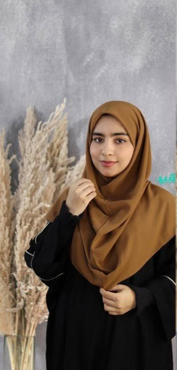 مقنعه ساده کرپ کره شکلاتی قد 100